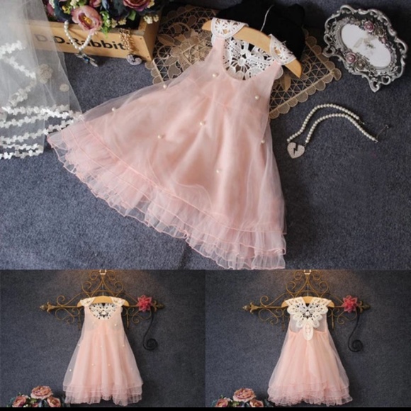 Girls Baby Ballet Pink Pearl Princess Layered Tulle Dress7-8 months - Picture 3 of 4